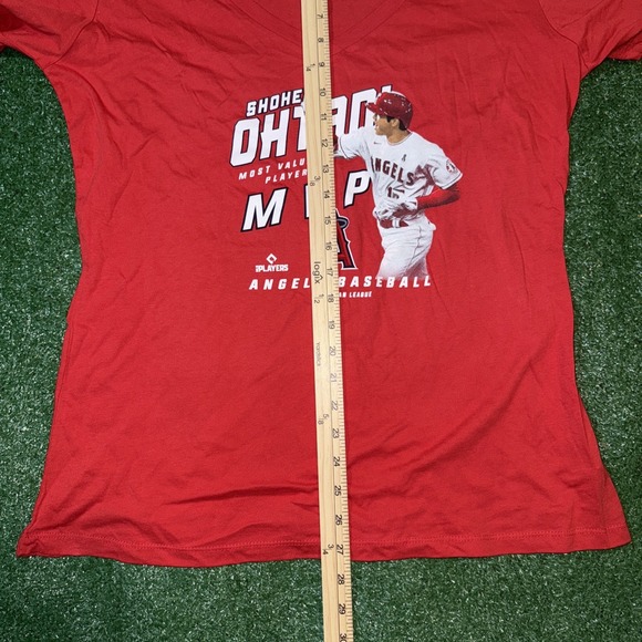 New Era Shoei Ohtani Los Angeles Angels MVP Women's‎ V-neck XL Red T-shirt NWT - Picture 7 of 9